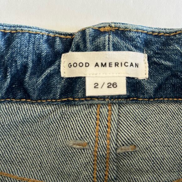 NWT Good American Womens Good Classic Blue 940 Hi-Rise Raw Hem Jean 2/26 - Picture 10 of 16